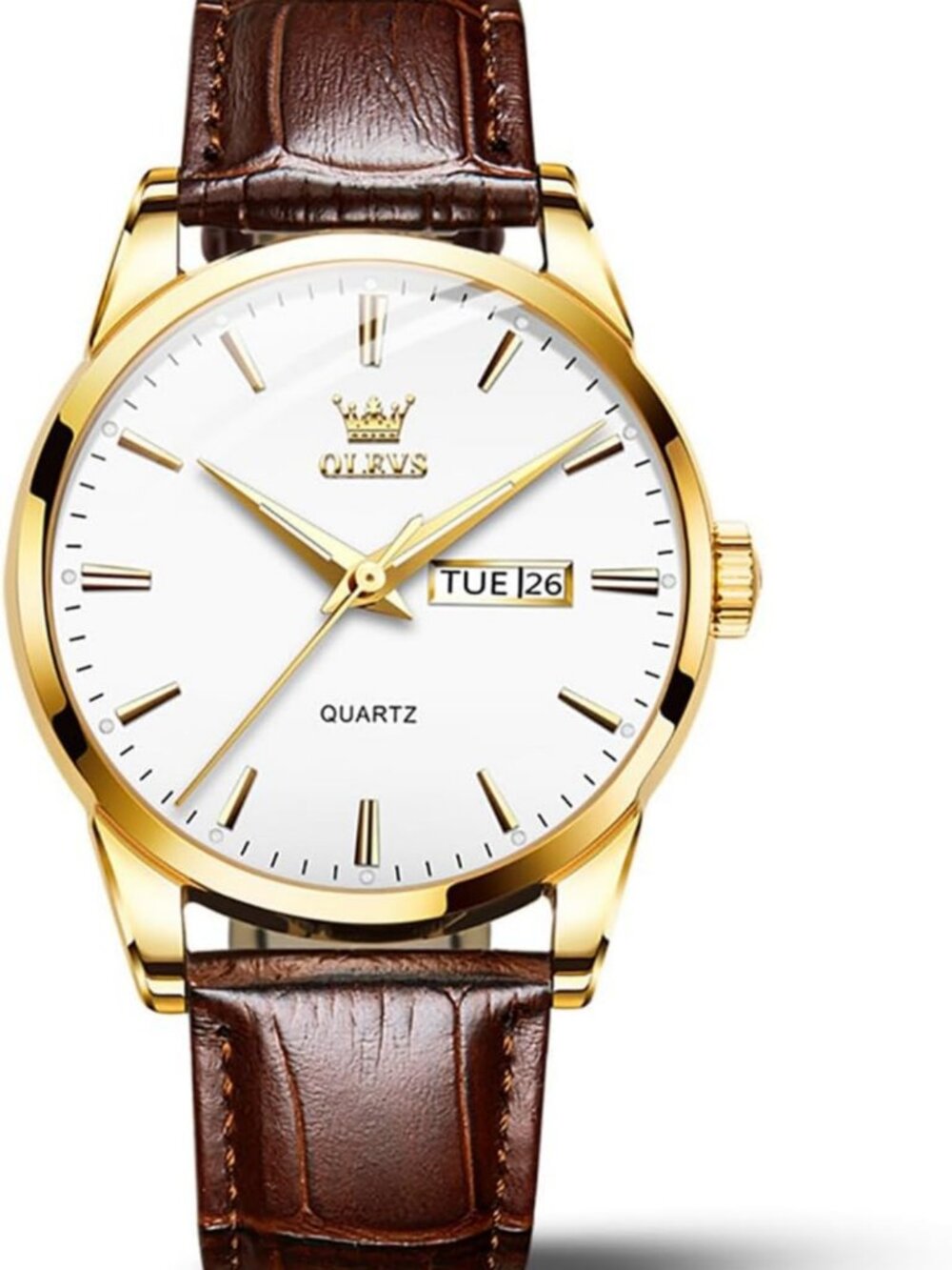 Stylish Casual Leather Watch for Men - Easy to Read Quartz, Waterproof Design